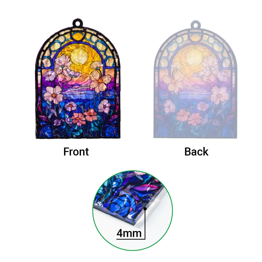 Autumn Witch Acrylic Window Hanging – Stained Glass Suncatcher