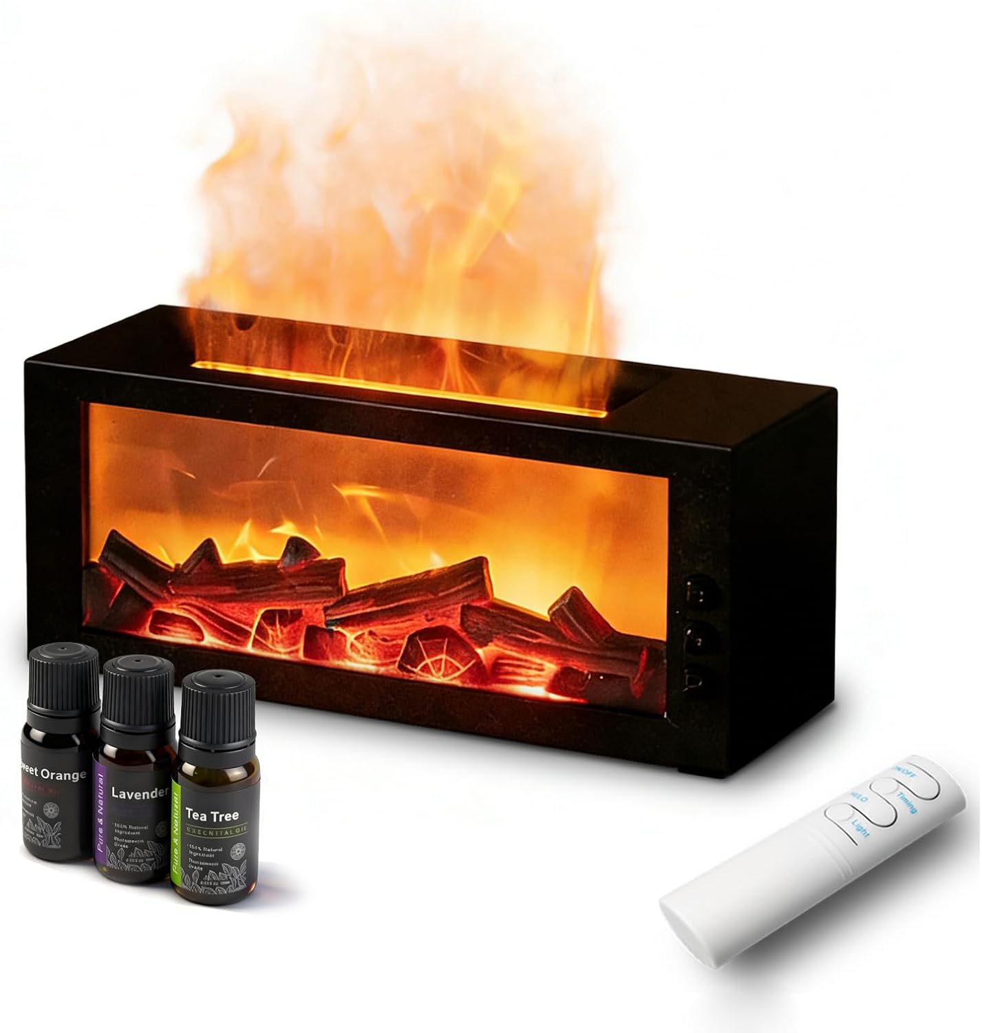 300ml Flame Aroma Diffuser Humidifier with Timer Remote and Waterless Auto-Off