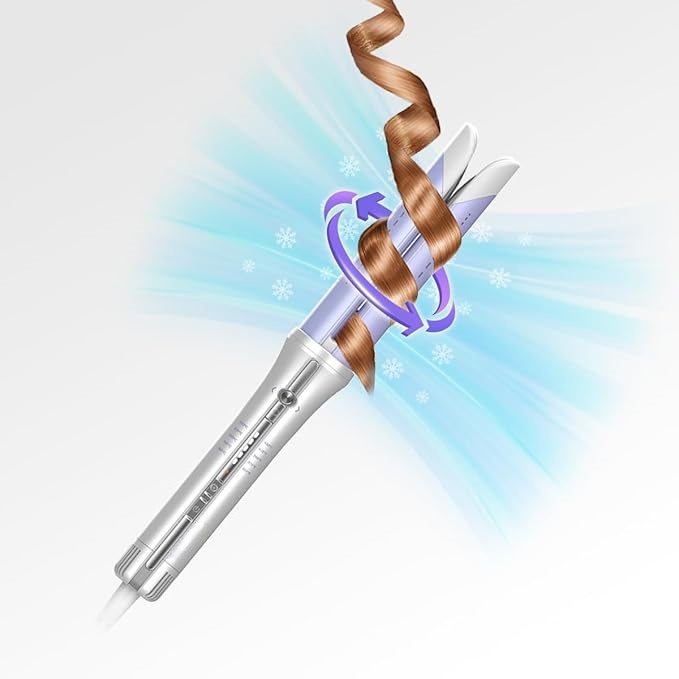 Professional Cool Air Styler: Zero Burn Automatic Rotating Curling Iron for Beginners