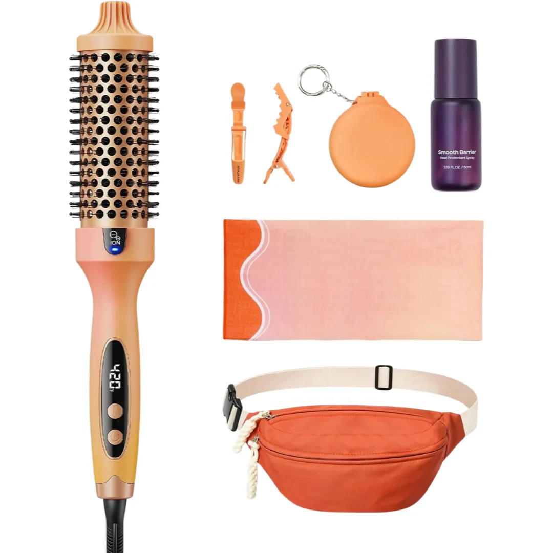 Heated Blowout Brush - 1.5 Inch Ceramic Thermal Round Brush for Volumizing Hair