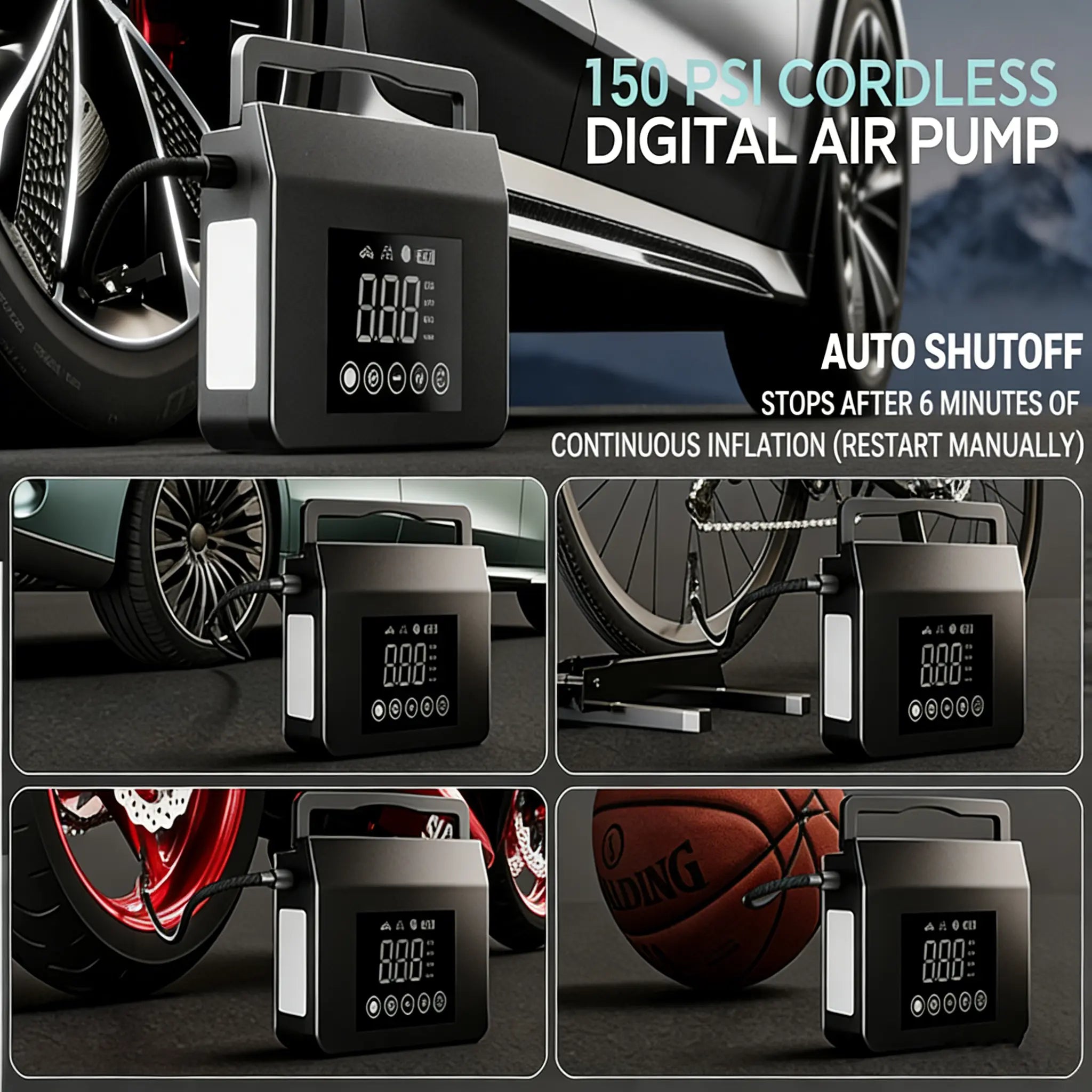 4000A Ultra-Power Jump Starter with 150PSI Air Compressor and LED Emergency Light