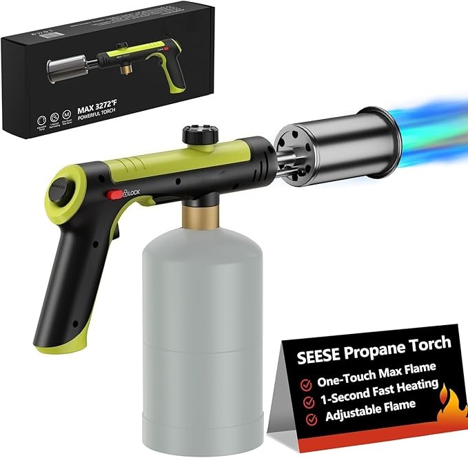 Powerful Propane Torch Gun with Safety Lock for BBQ, Cooking and Camping