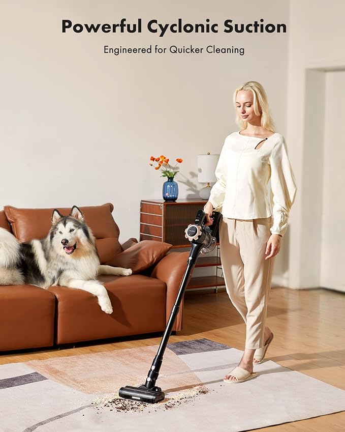 8-in-1 Cordless Vacuum Cleaner: Lightweight Stick with 45min Runtime & Powerful Suction