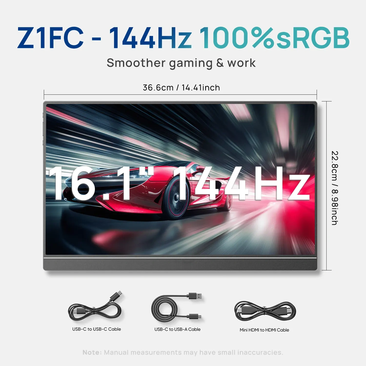 Anniversary Sale:16.1/17.3 Inch Portable Monitor 144Hz 1080P FHD Laptop Screen Extender, IPS HDR Computer Display External Screen for Laptop PC Mac Phone Xbox Switch PS5, Work from Home