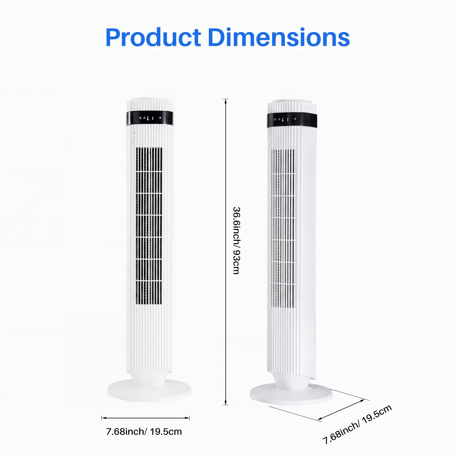 28dB Quiet Tower Fan, Bladeless Standing Fan with Smart Auto Mode, 64° Oscillation & 12H Timer, Cooling Fan for Bedroom Office
