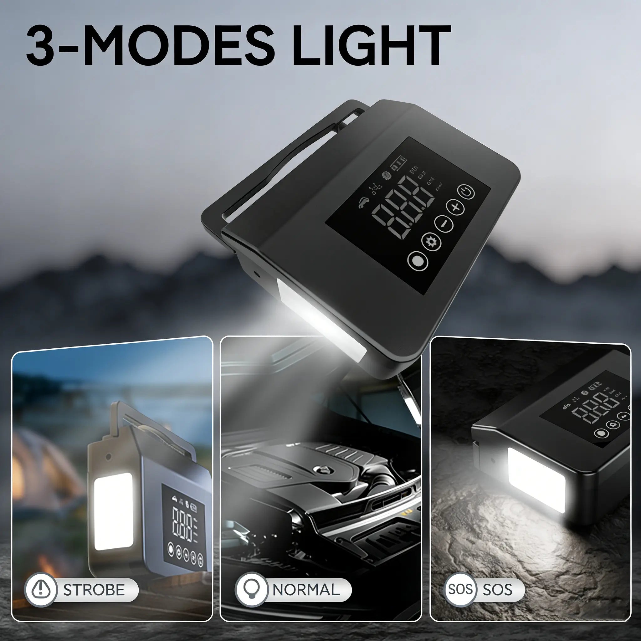 4000A Ultra-Power Jump Starter with 150PSI Air Compressor and LED Emergency Light