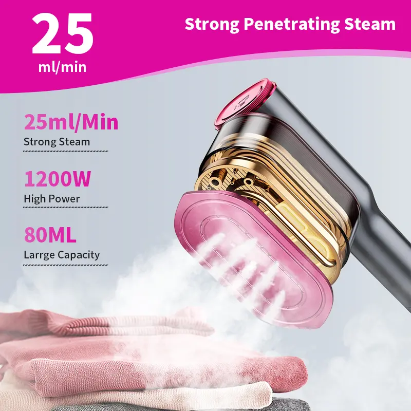 Portable Handheld Steamer for Clothes: 15s Fast Heat-up LCD Display Travel Iron