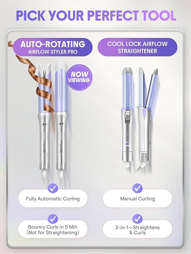Professional Cool Air Styler: Zero Burn Automatic Rotating Curling Iron for Beginners