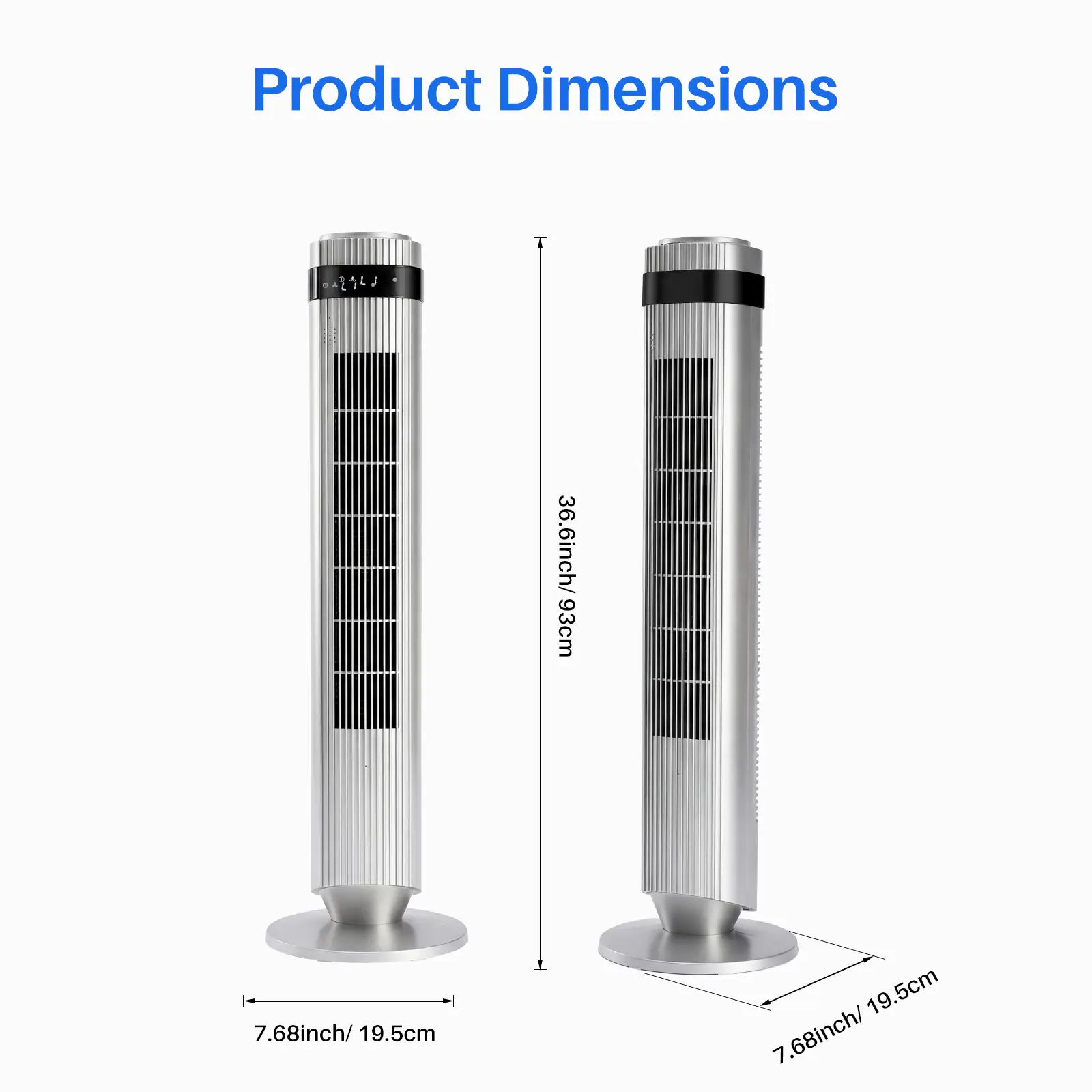 28dB Quiet Tower Fan, Bladeless Standing Fan with Smart Auto Mode, 64° Oscillation & 12H Timer, Cooling Fan for Bedroom Office