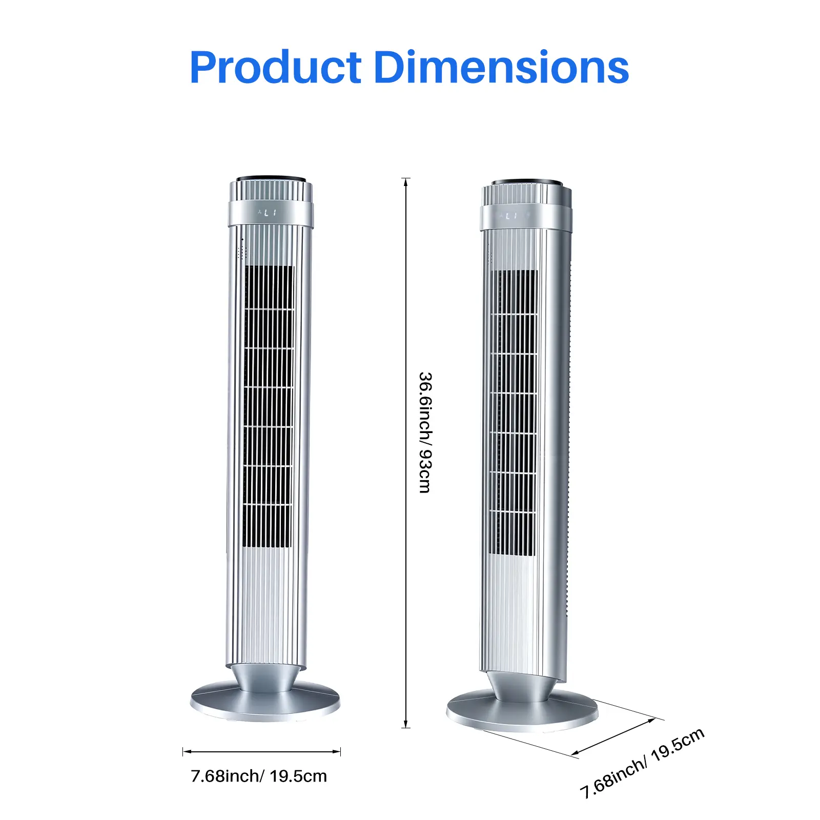 28dB Quiet Tower Fan, Bladeless Standing Fan with Smart Auto Mode, 64° Oscillation & 12H Timer, Cooling Fan for Bedroom Office