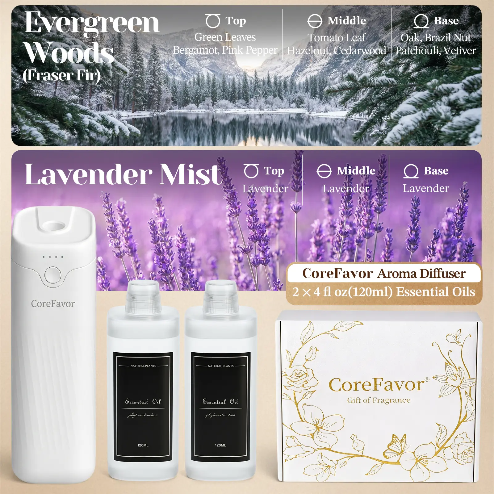 Luxury Wall-Mount Odor Eliminator: Intelligent 4-Speed Rechargeable Essential Oil Diffuser