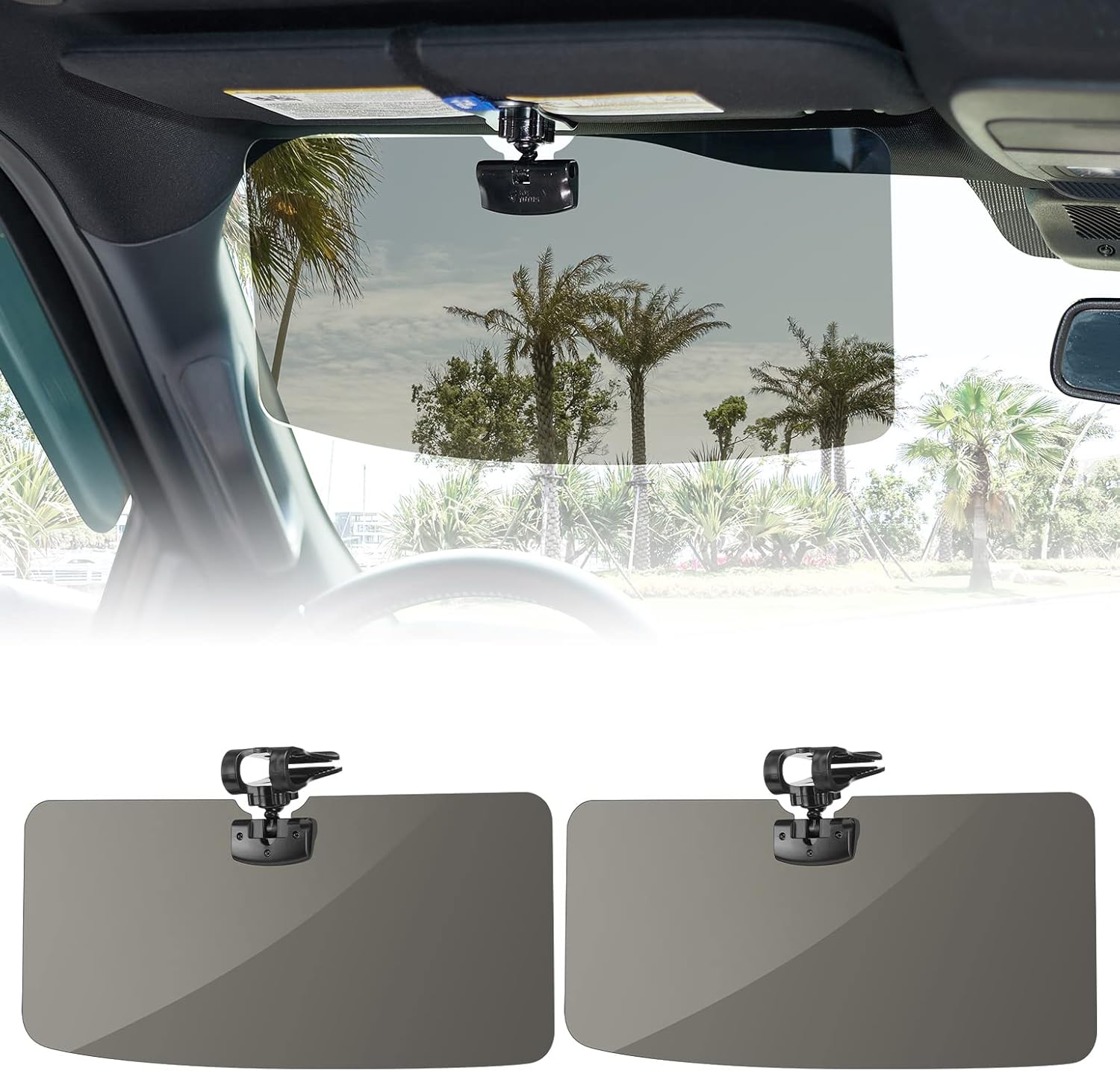 Universal Polarized Car Sun Visor Extender - Anti-Glare Windshield Shade (12.6x5 Inch)