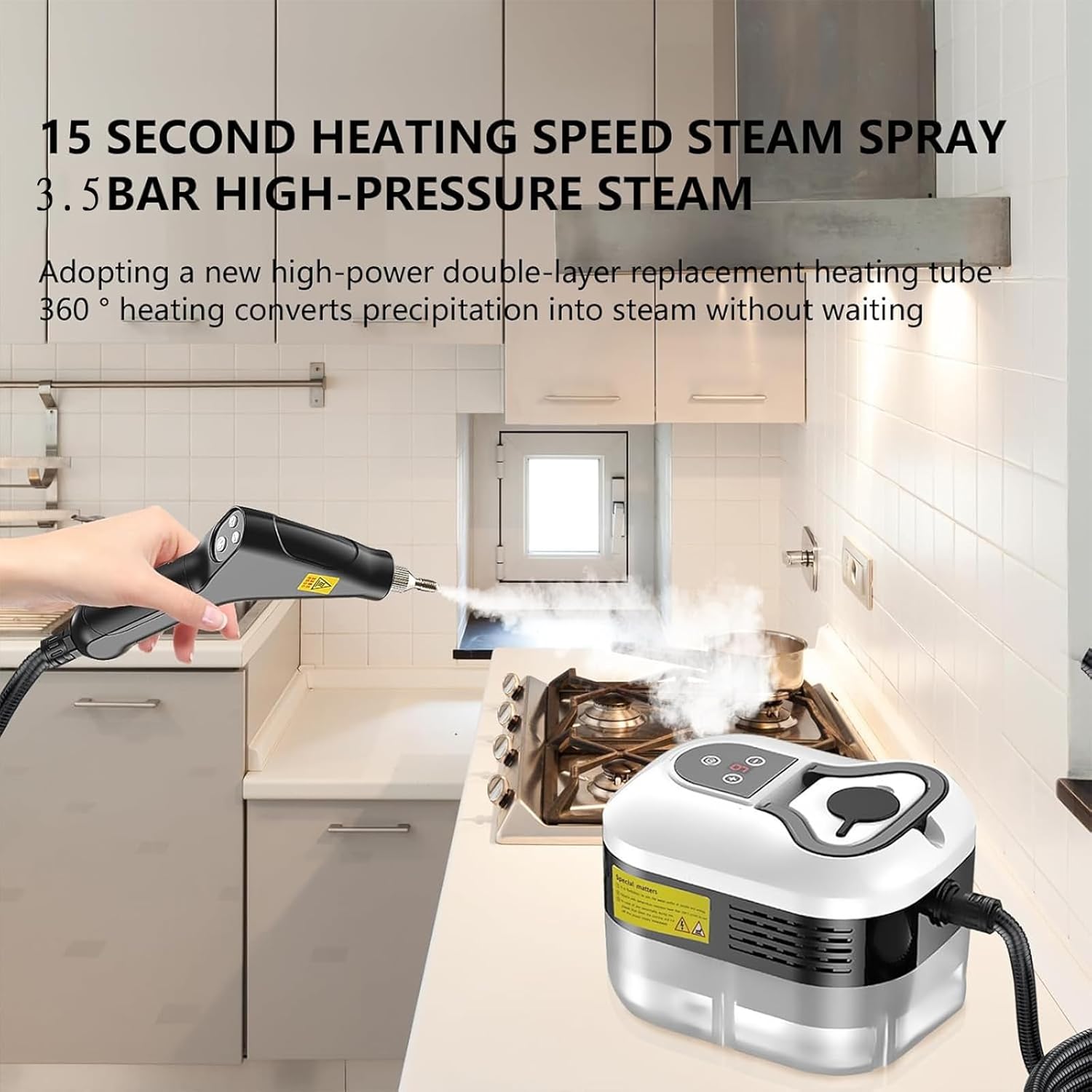 1500W Handheld Steam Cleaner: 15s Fast Heating & 6-Speed Adjust ✨