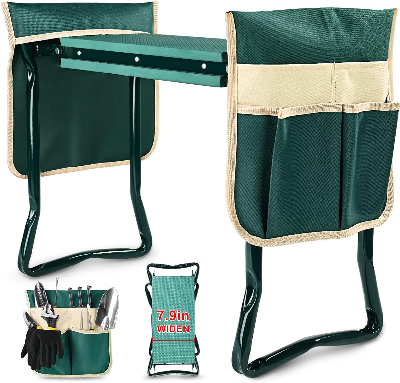 2-in-1 Foldable Garden Kneeler and Seat with Ergonomic Gardening Bench Design