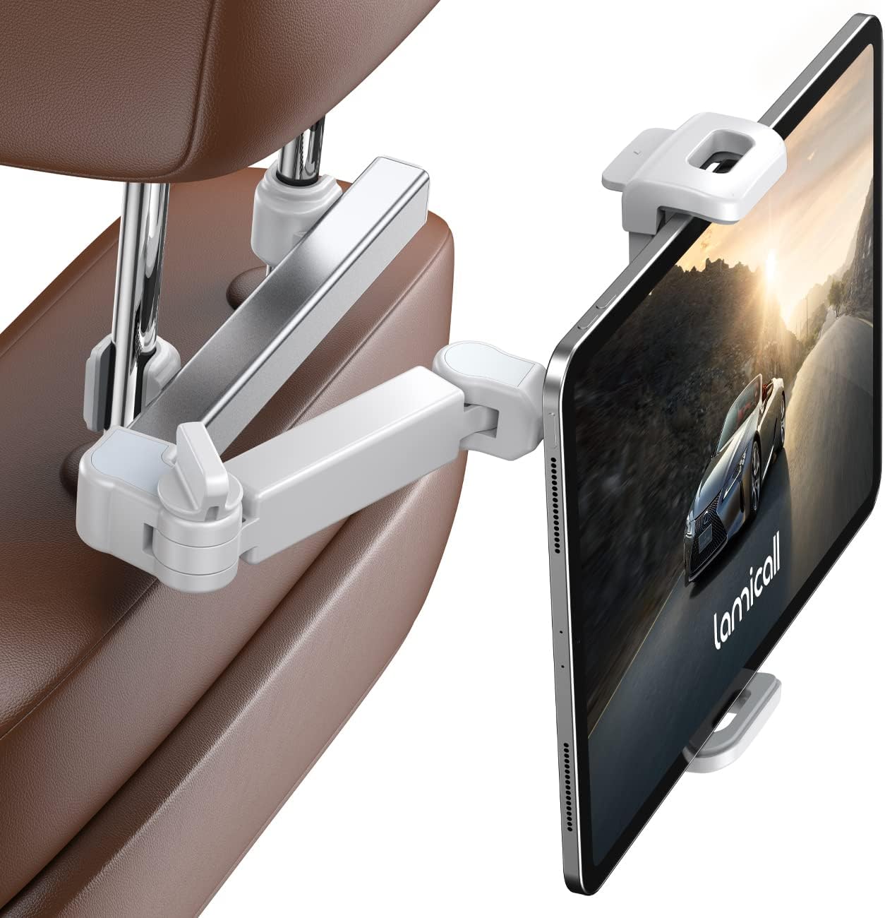 Car Headrest Tablet Holder - 3 in 1 Extension Arm