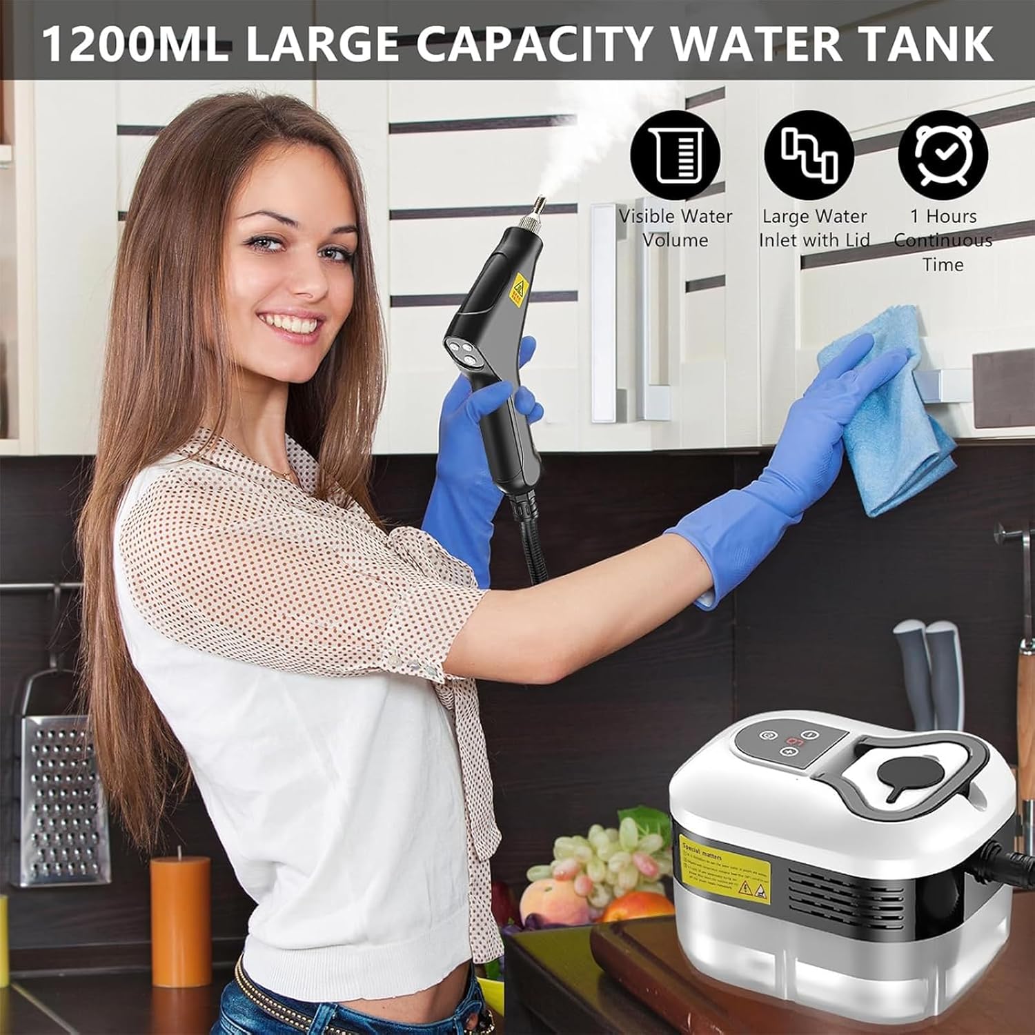 1500W Handheld Steam Cleaner: 15s Fast Heating & 6-Speed Adjust ✨