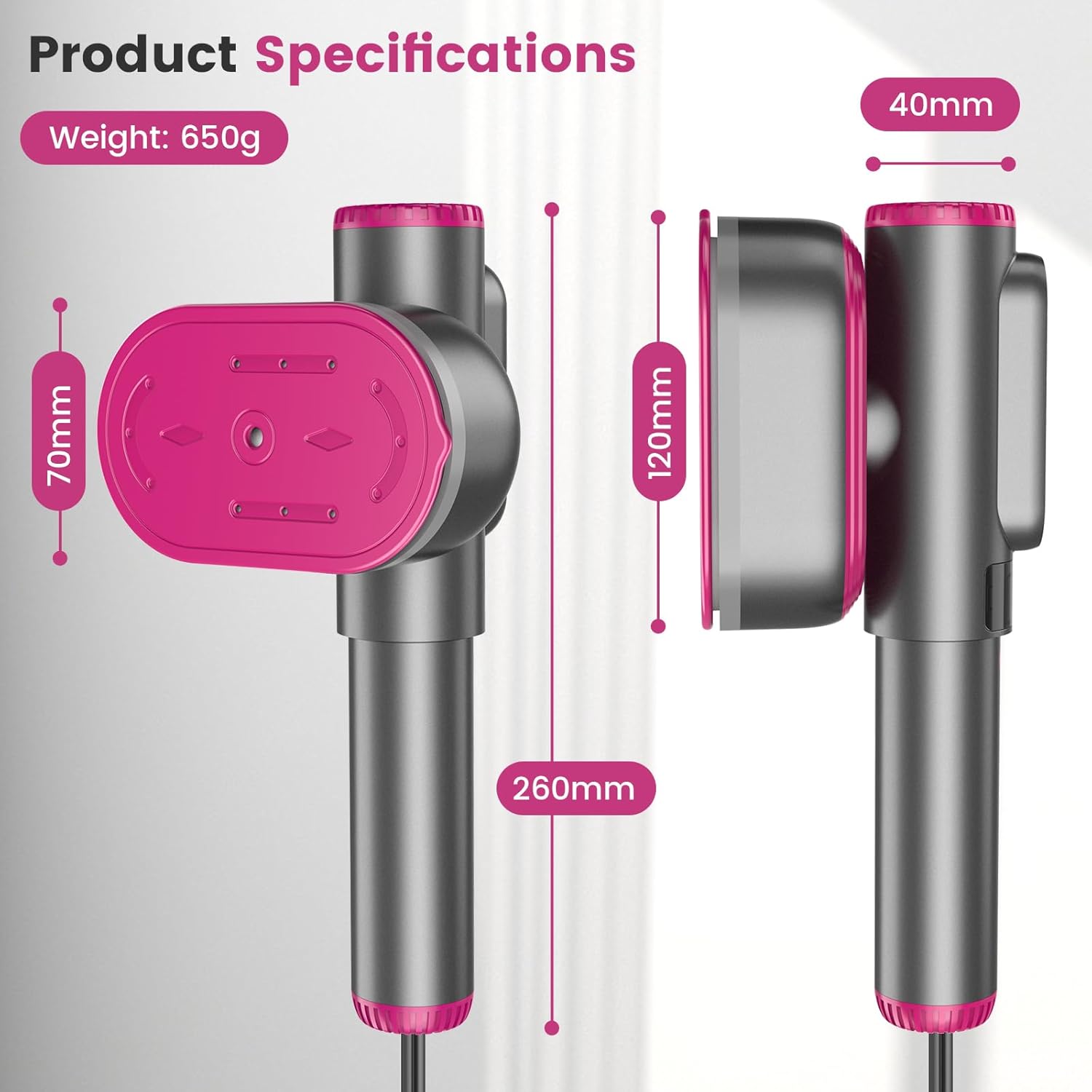 Portable Handheld Steamer for Clothes: 15s Fast Heat-up LCD Display Travel Iron