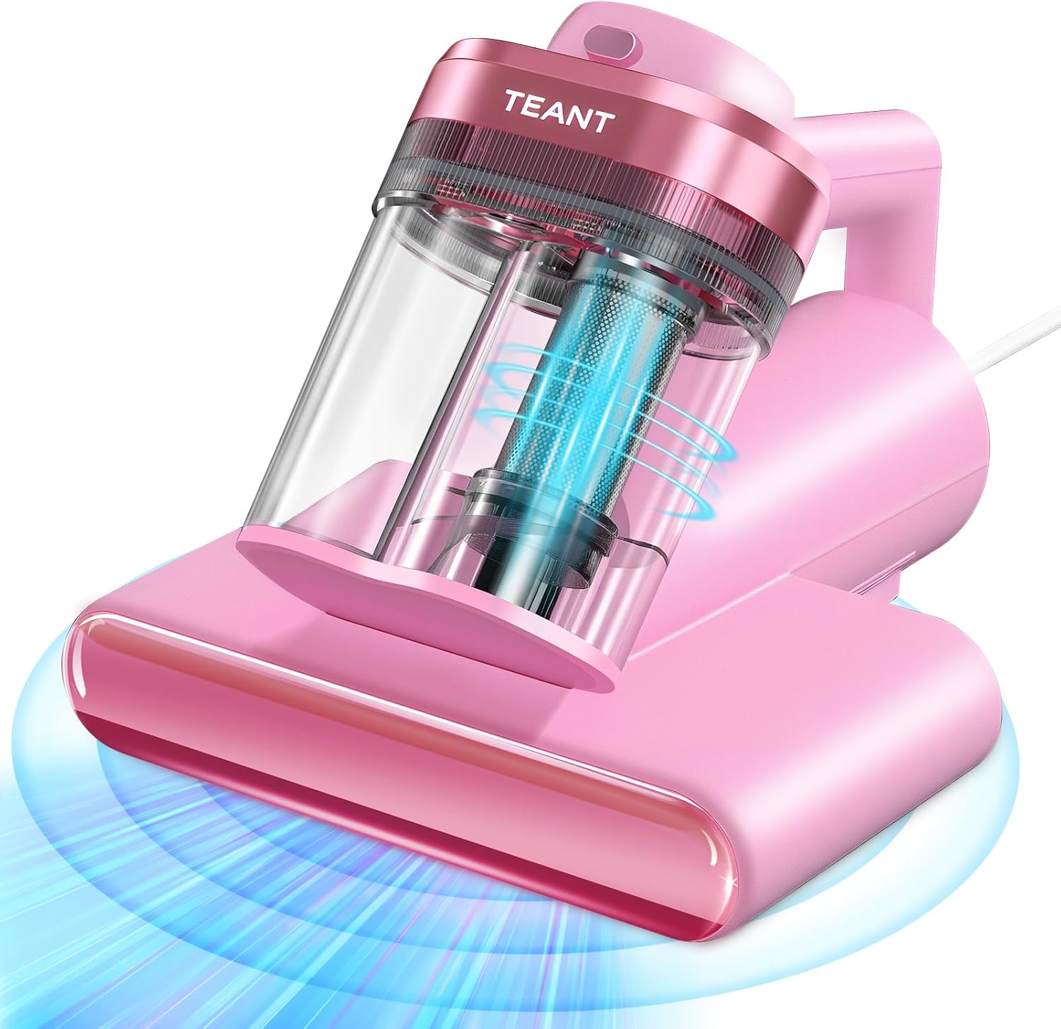 Mattress Vacuum Bed Vacuum Cleaner with 253.7nm UV-C Light, Hyper Helix Motor with 16kPa Strong Suction & 33000 RPM/Min Tapping, HEPA Filter, 149℉ Heat & Ultrasonic & Anion for Bed and Pet.