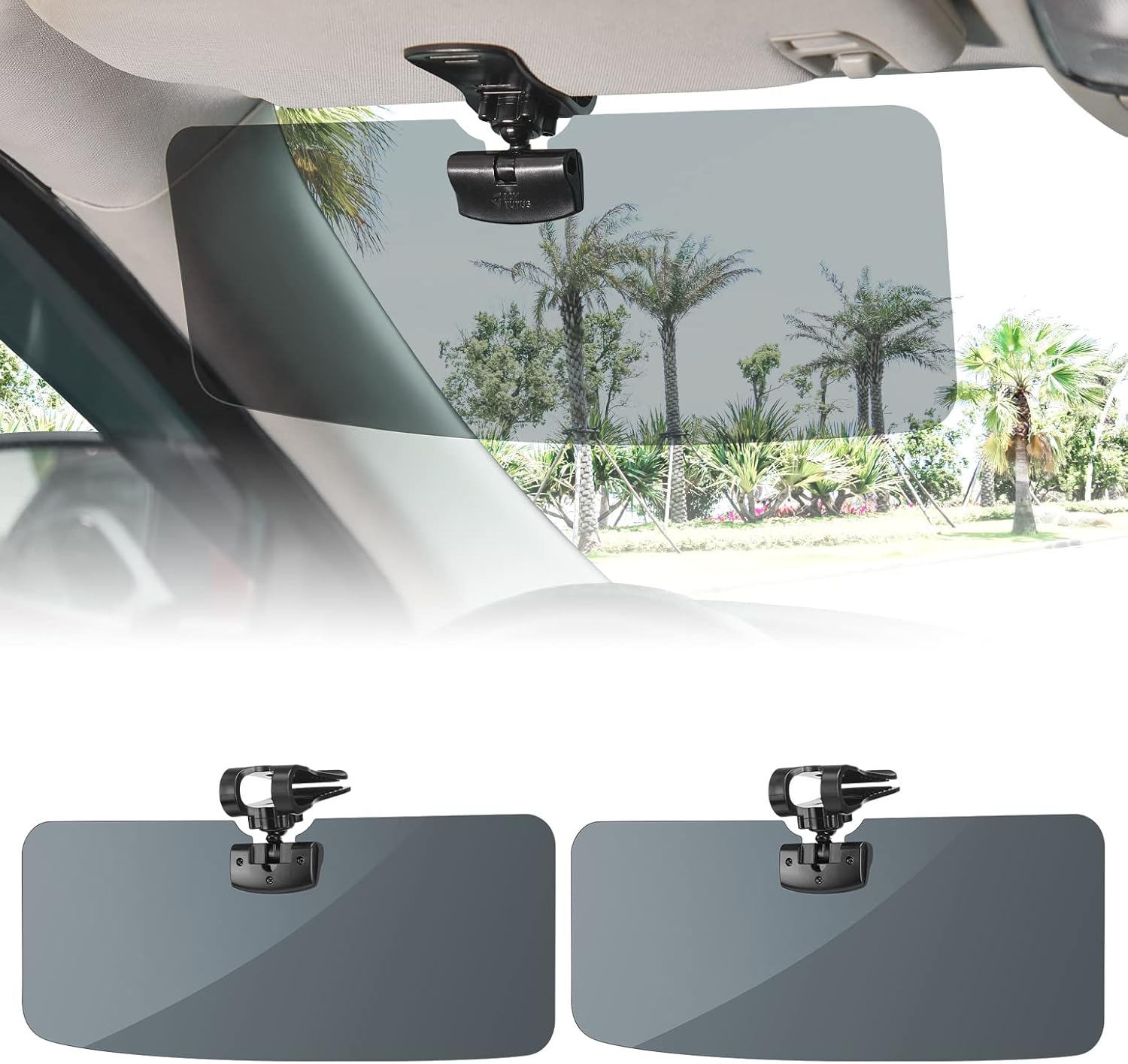 Universal Polarized Car Sun Visor Extender - Anti-Glare Windshield Shade (12.6x5 Inch)