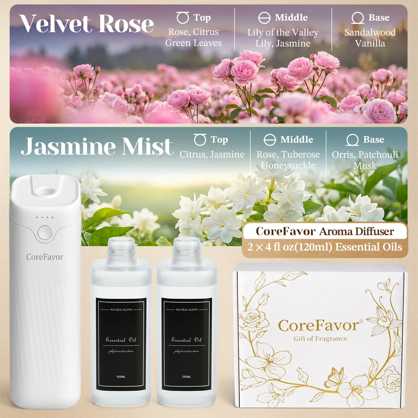 Luxury Wall-Mount Odor Eliminator: Intelligent 4-Speed Rechargeable Essential Oil Diffuser