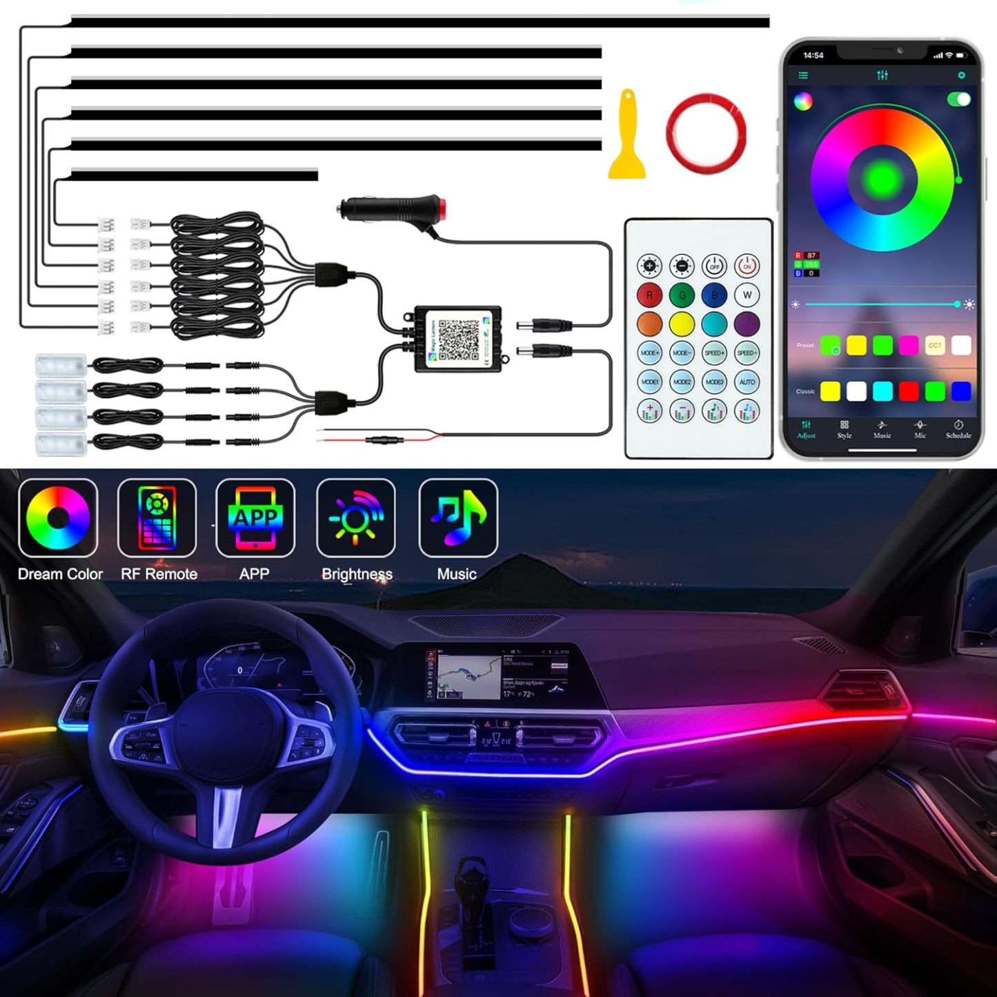 💥💥Final Day! Enjoy 50% OFF 💥-Car LED Strip Lights, Acrylic LED Lights 