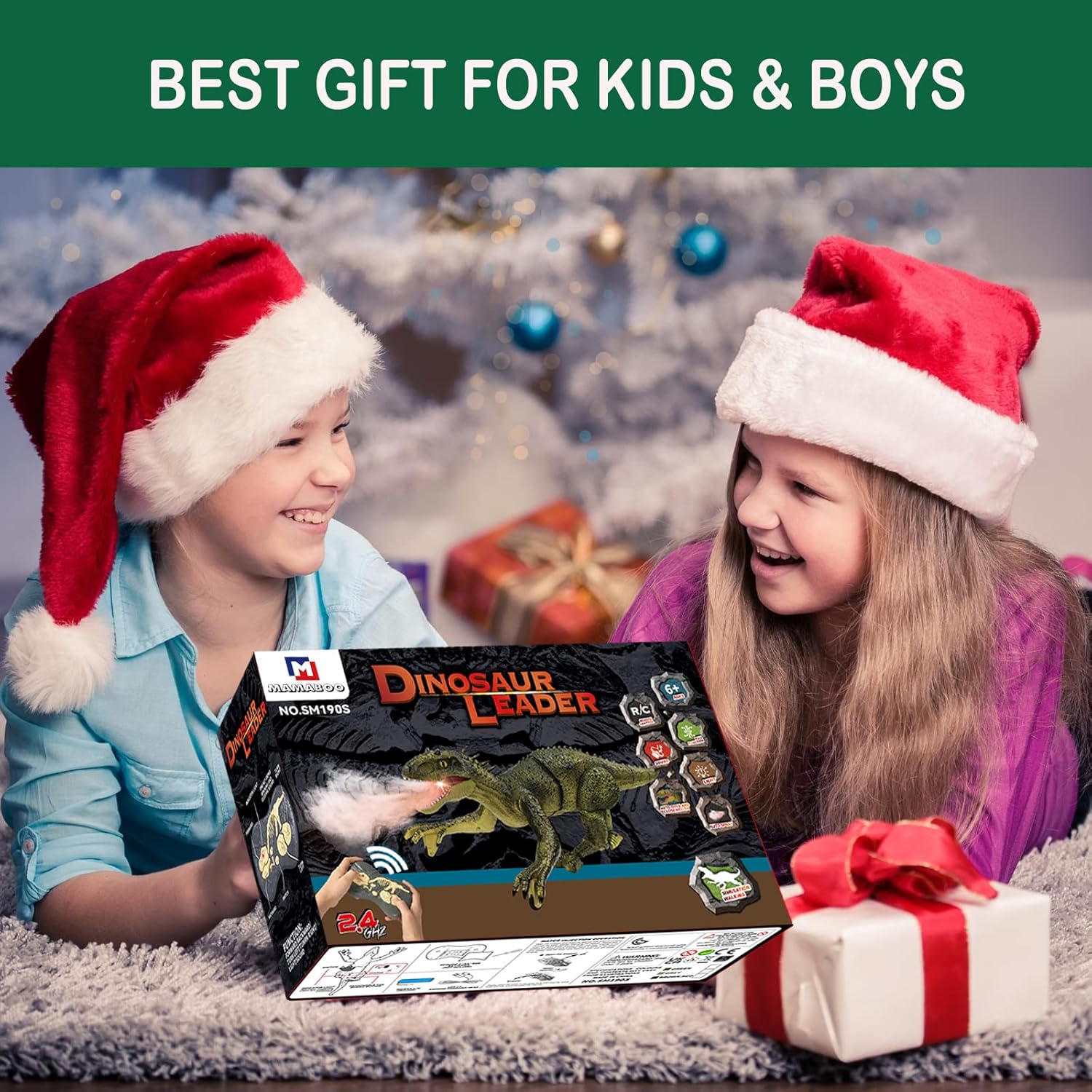 ⏰ LAST DAY 60% OFF 💥 Remote Control Dinosaur Jurassic T Rex Toys for Boys Electronic RC Spray Raptor Walking Roaring Tyrannosaurus Rex Realistic 18.1" Rechargeable Birthday Gift for Kids Girls 3 4 5 6 7