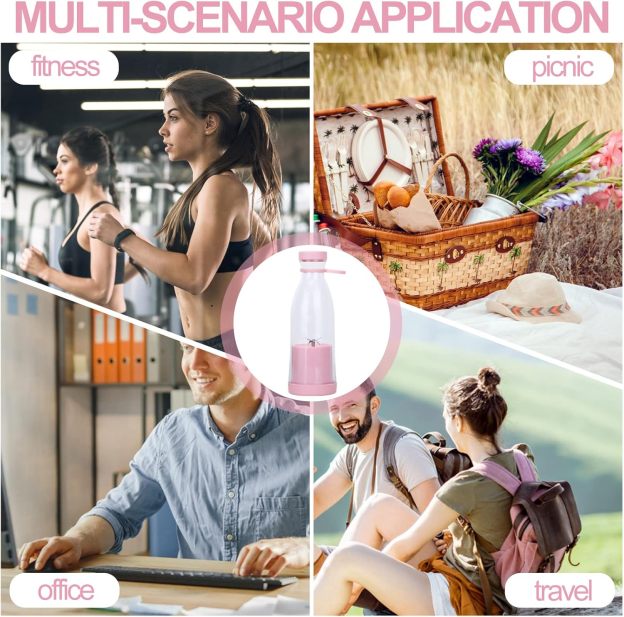 Blender - Mixer Smoothie Maker, 380 ml Rechargeable USB Stand Blender