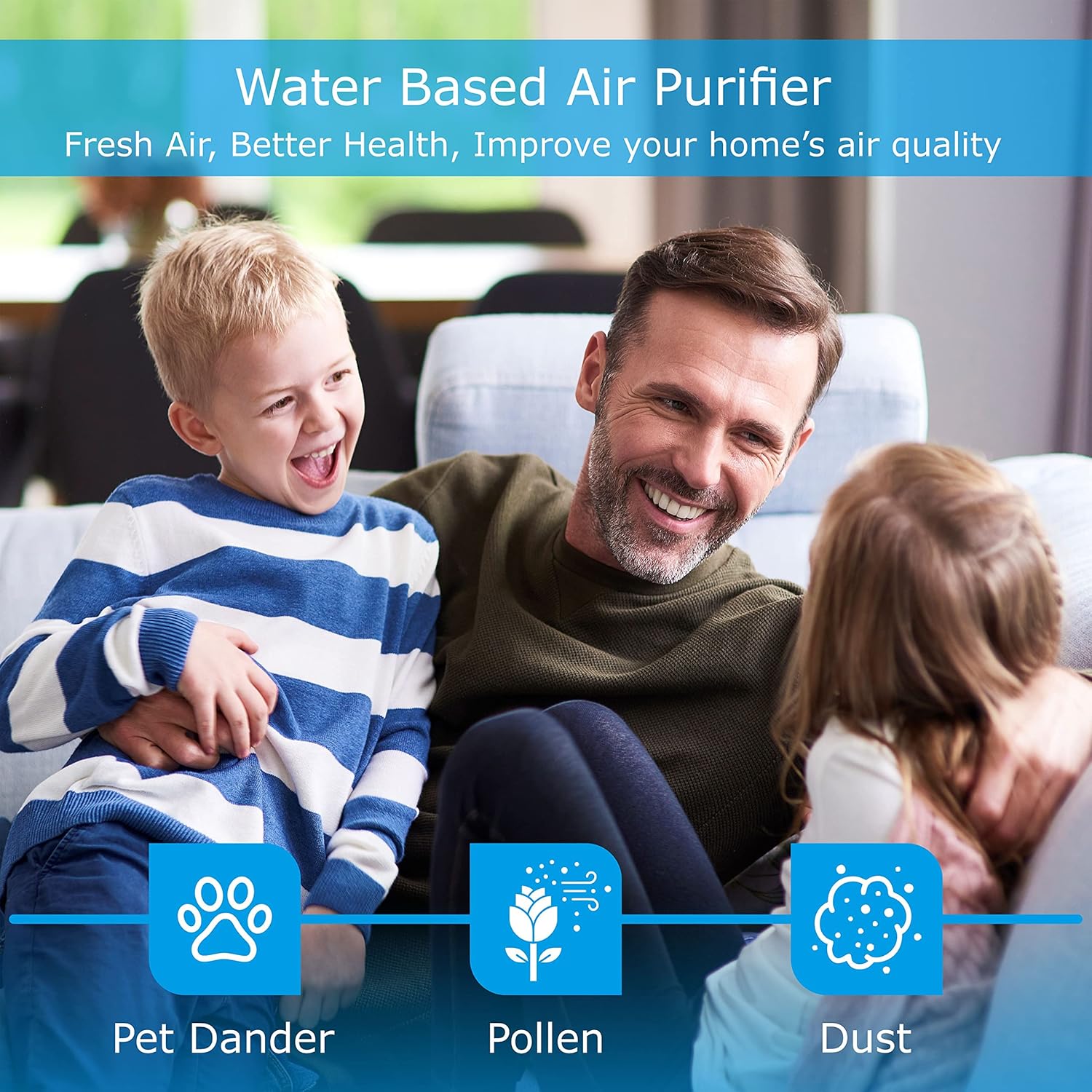 Premium Water-Wash Air Freshener: Smart Purifying Diffuser with Ocean Breeze Oils