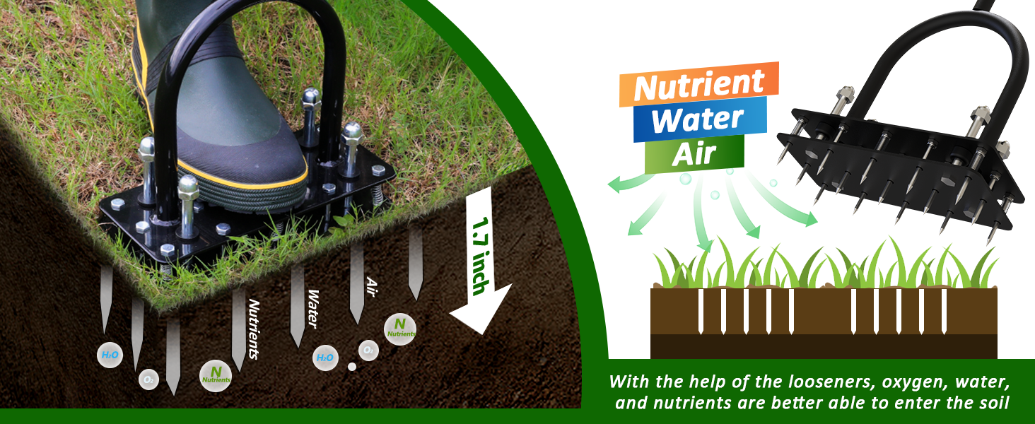 Efficient aeration with 15 spikes