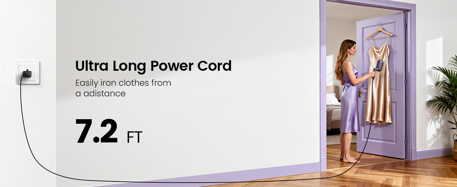 Extra long power cord 7.8 ft