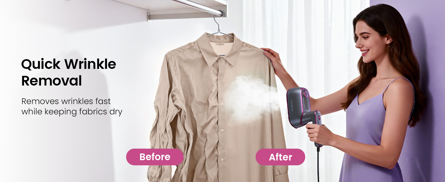 Travel iron with folding handle for easy packing