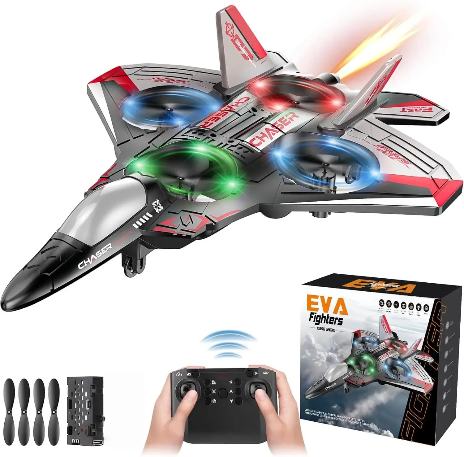 RC Fighter Jet Stunt Plane for Kids - Durable EVA Foam Flying Toy