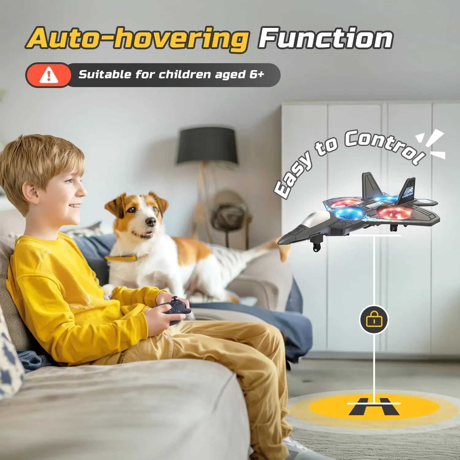 RC Fighter Jet Stunt Plane for Kids - Durable EVA Foam Flying Toy