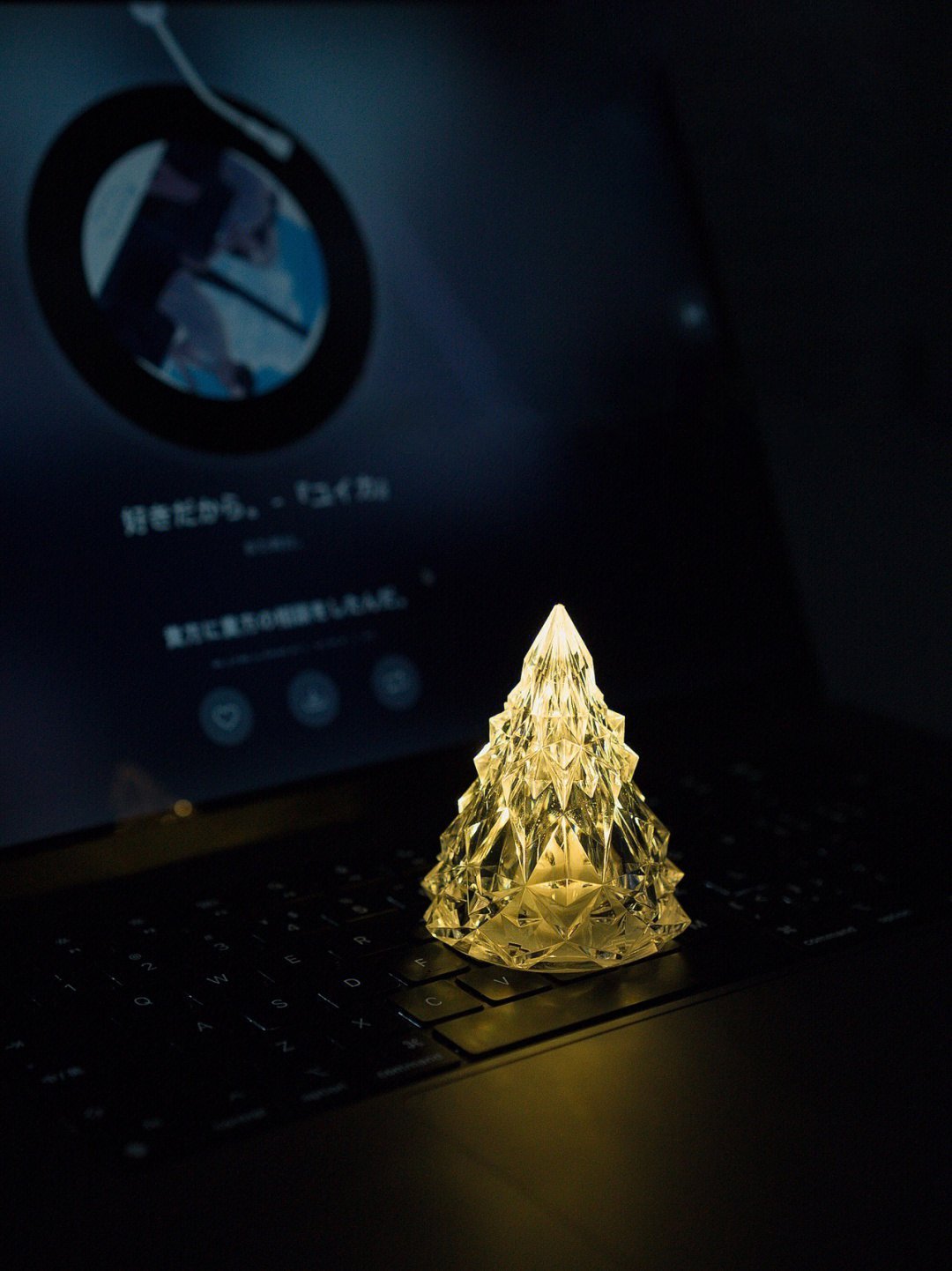 Night Light Crystal Mini Christmas Tree Light Flameless LED