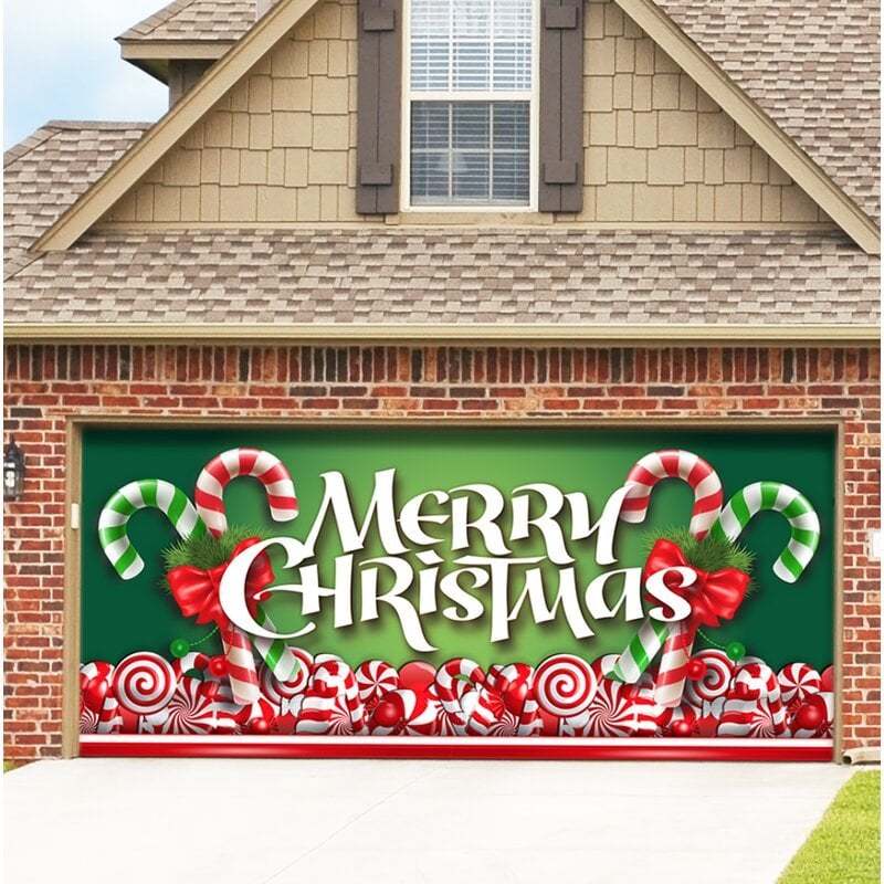 ??Santa's Merry Christmas Garage Door Mural Ornament