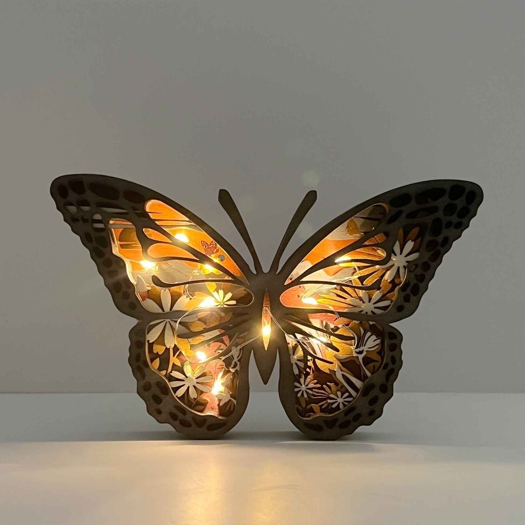 New Arrivals�? New Hollow Out Butterfly Creative Animal Home Lamp Decorative Wood Ornaments