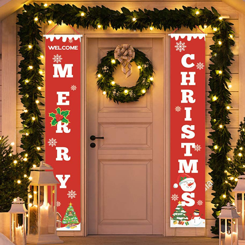 Merry Christmas Banner Christmas Porch