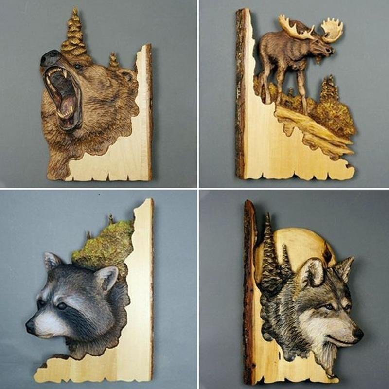 Animal Carving Handcraft Wall Decor