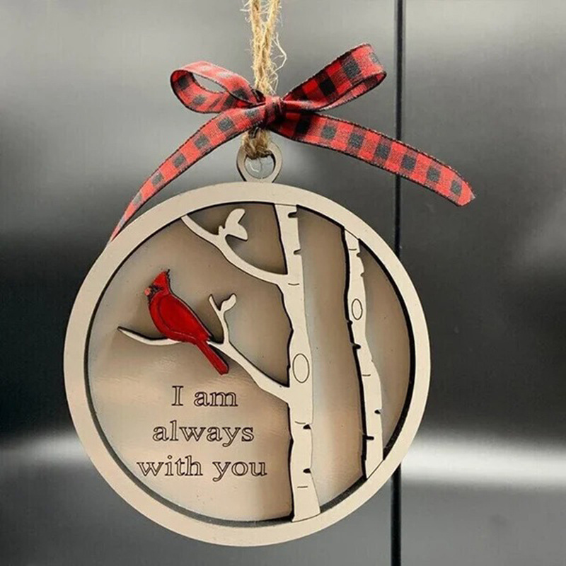 Cardinal Christmas Memorial Ornament, "I am Always with you"