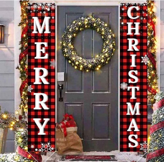 Merry Christmas Banner Christmas Porch