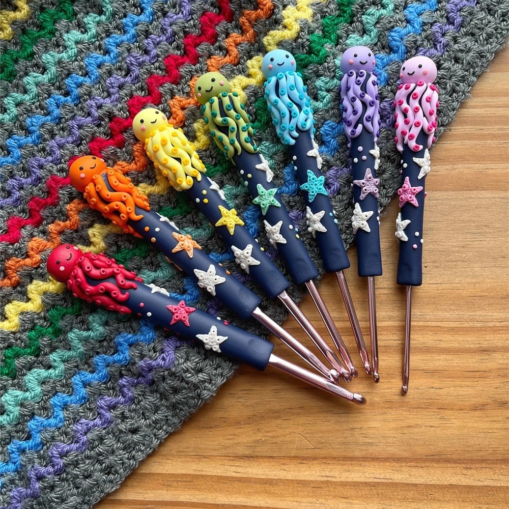 Rainbow Yarn Ball Crochet Hook