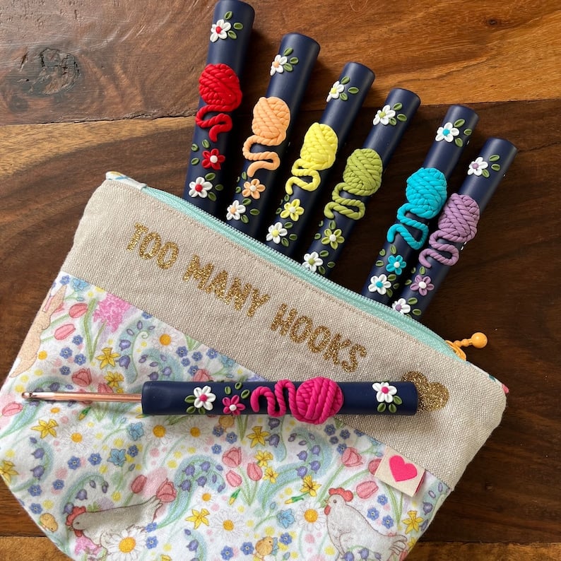 Rainbow Yarn Ball Crochet Hook