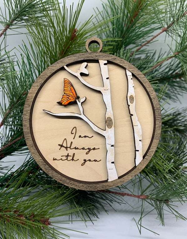 Cardinal Christmas Memorial Ornament, "I am Always with you"