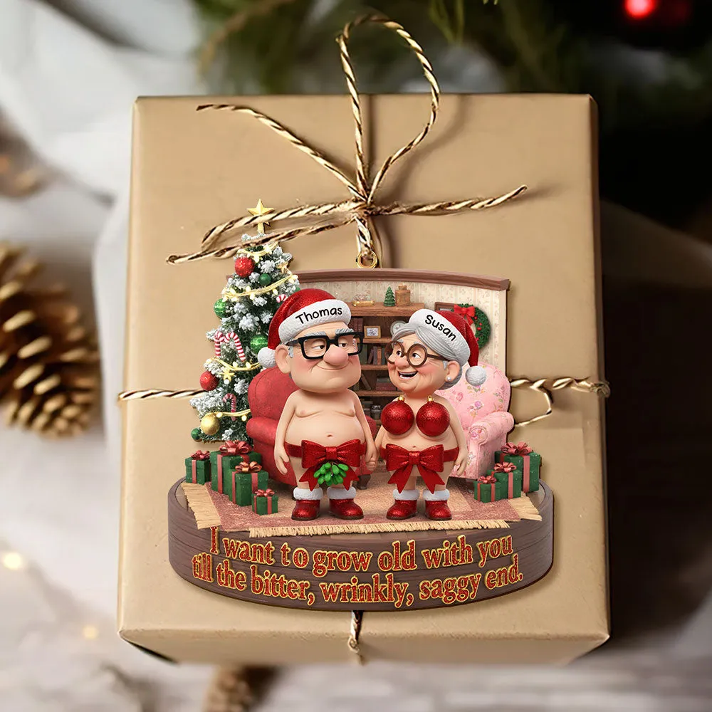 Naughty Old Couple Christmas Ornament - Personalized Gifts For Couple