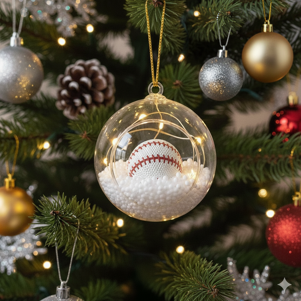 Sports Lover's Delight: Illuminated Sport Ball Christmas Ornaments