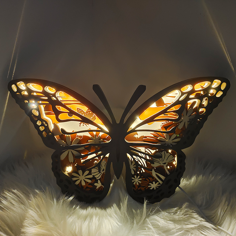 New Arrivals�? New Hollow Out Butterfly Creative Animal Home Lamp Decorative Wood Ornaments