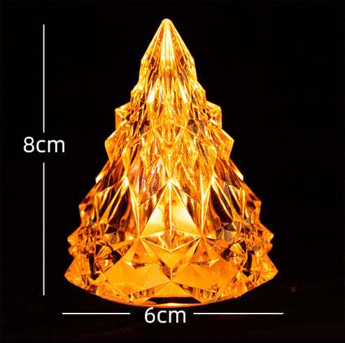 Night Light Crystal Mini Christmas Tree Light Flameless LED