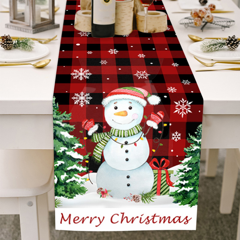 Black Friday Sale 50% OFF-Watercolor Buffalo Plaid Christmas Trees Merry Xmas Table Runner