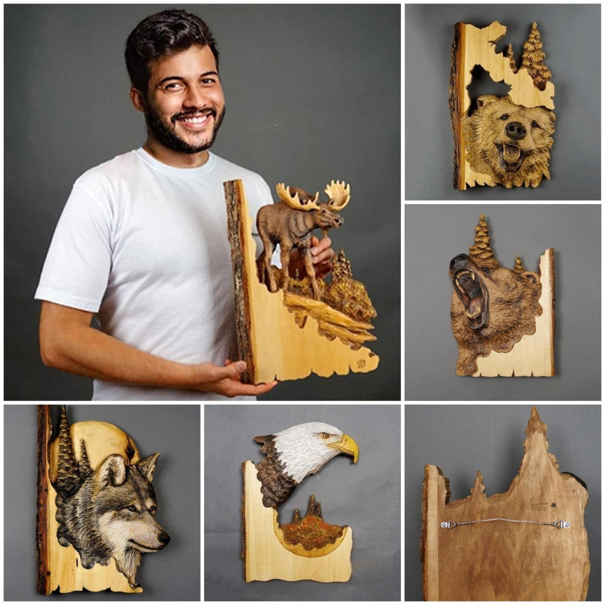 Animal Carving Handcraft Wall Decor