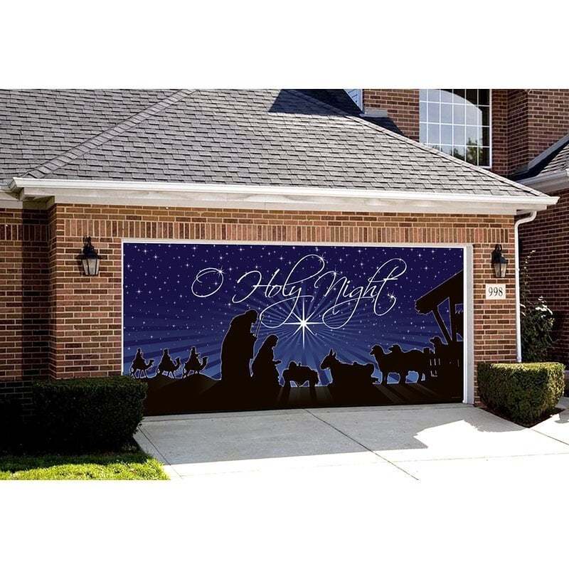 ??Santa's Merry Christmas Garage Door Mural Ornament